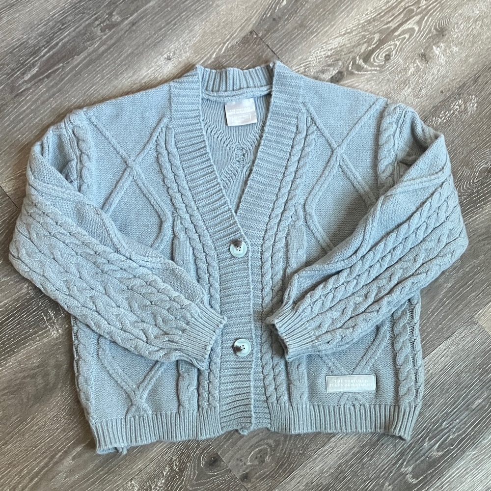 Taylor Swift The Tortured Poets Department gray button-down cardigan. - Picture 11 of 15
